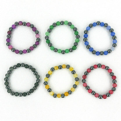 NATURAL STONE BALL BRACELET 3723-17 (12PC)