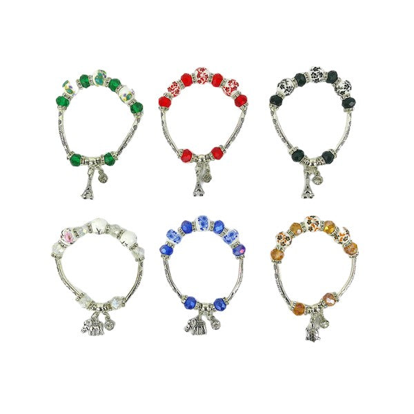 BEAD LUCKY CHARM BRACELET 3723-19 (12PC)