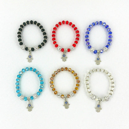 BEAD HAMSA CHARM BRACELET 3723-7 (12PC)