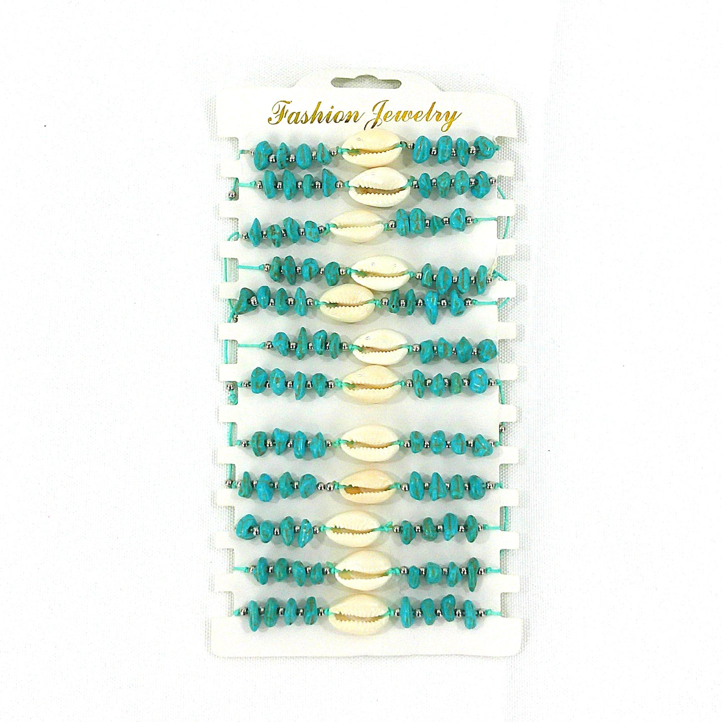 SHELL PEBBLES ADJUSTABLE BRACELET 3724-22 (12PC)