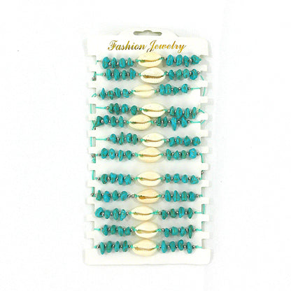 SHELL PEBBLES ADJUSTABLE BRACELET 3724-22 (12PC)