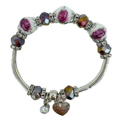 MULTI CHARM STRETCH BANGLE BRACELET 4218-2 (12PC)