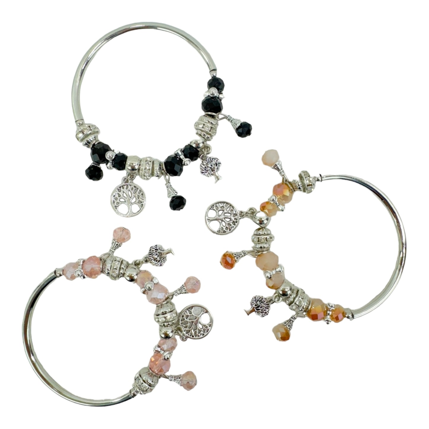 THE TREE OF LIFE CHARM STRETCH BANGLE BRACELET 4218-6 (12PC)