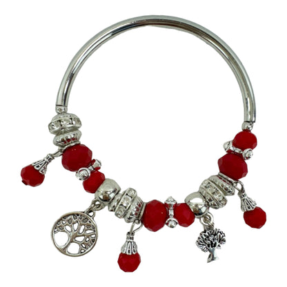 THE TREE OF LIFE CHARM STRETCH BANGLE BRACELET 4218-6 (12PC)