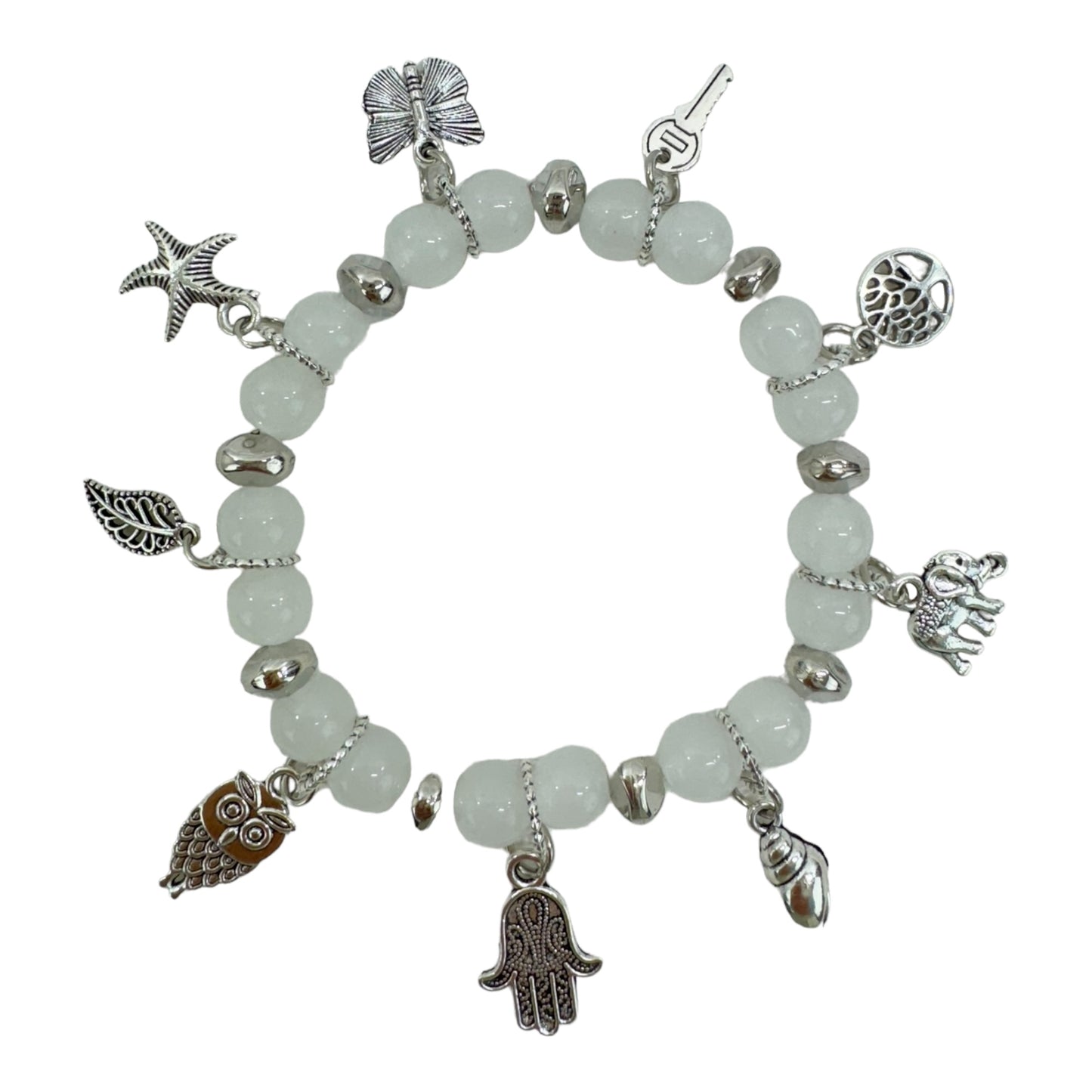 NATURAL STONE MULTI CHARM BRACELET 4226-5 (12PC)