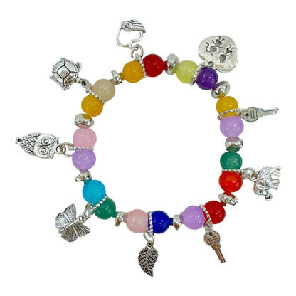 NATURAL STONE MULTI CHARM BRACELET 4226-5 (12PC)