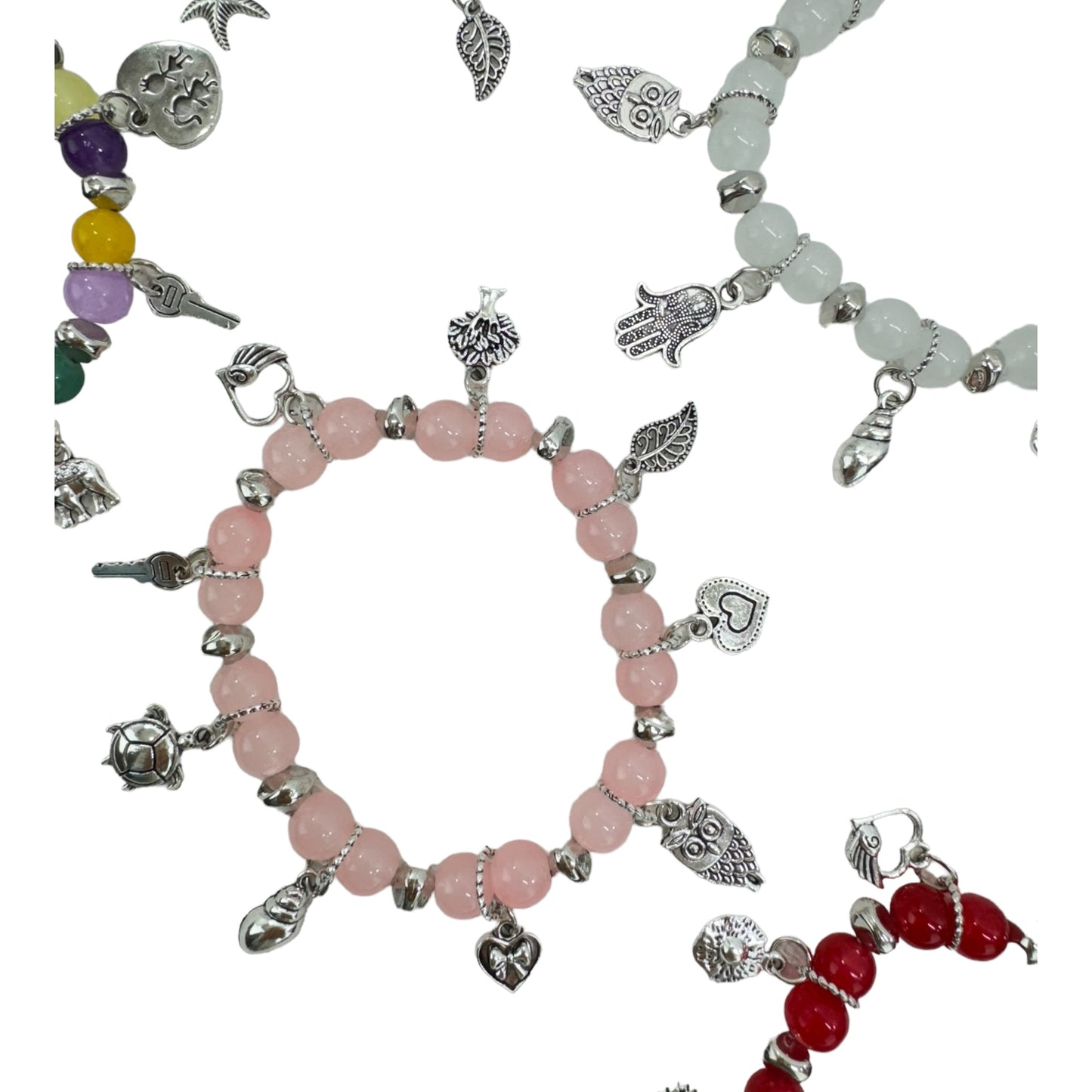 NATURAL STONE MULTI CHARM BRACELET 4226-5 (12PC)