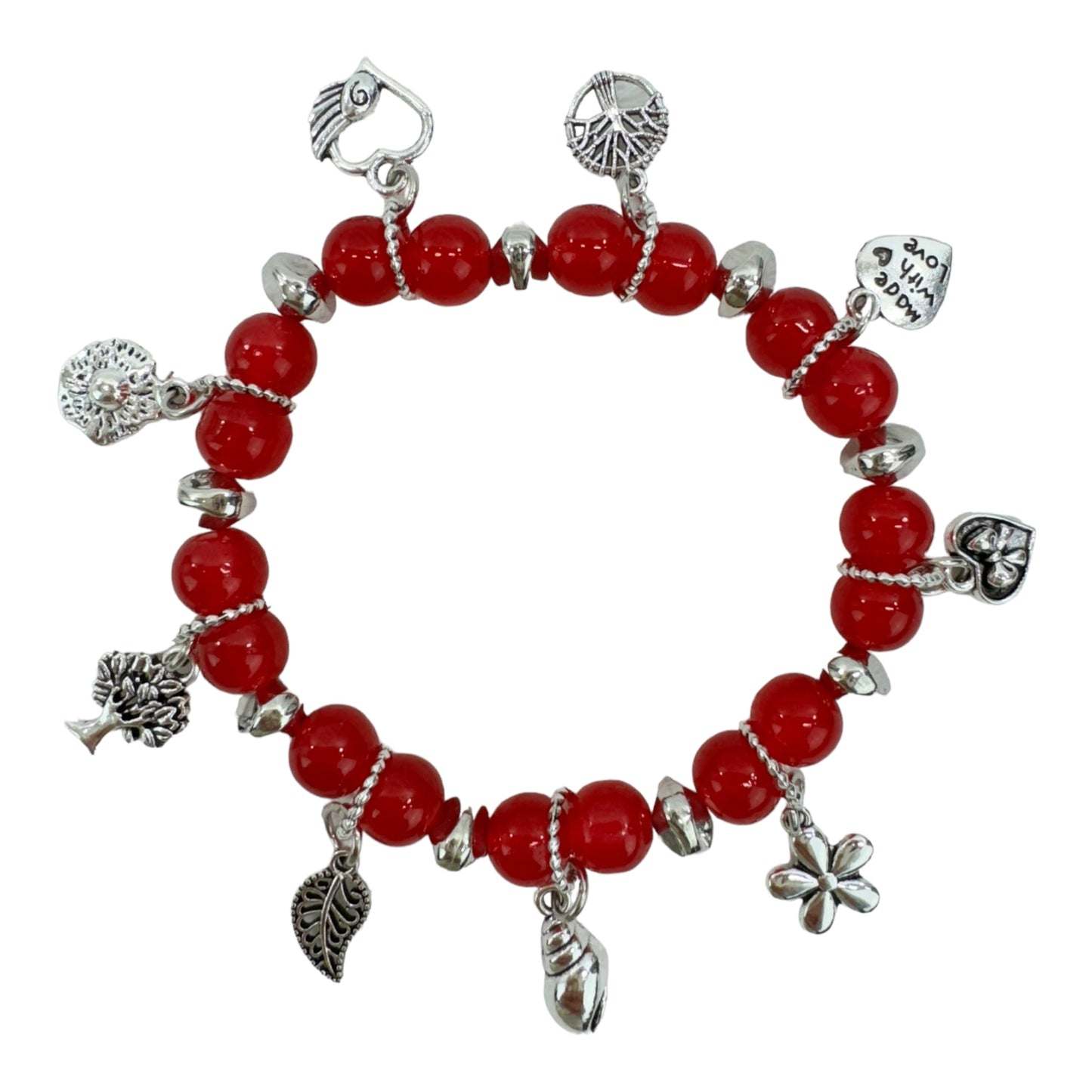 NATURAL STONE MULTI CHARM BRACELET 4226-5 (12PC)