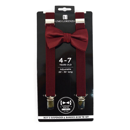 BOY'S 4-7 YEARS OLD CLIP-ON SUSPENDERS & BOW TIE SET 47-6308 (4PC)