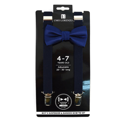 BOY'S 4-7 YEARS OLD CLIP-ON SUSPENDERS & BOW TIE SET 47-6308 (4PC)