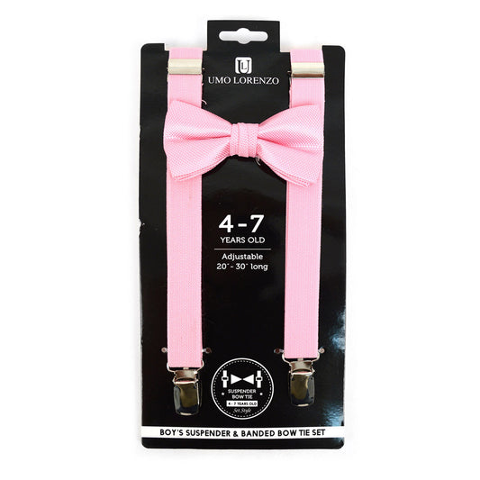 BOY'S 4-7 YEARS OLD CLIP-ON SUSPENDERS & BOW TIE SET 47-6308 (4PC)