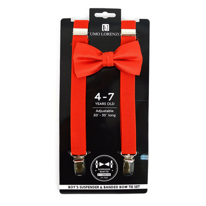 BOY'S 4-7 YEARS OLD CLIP-ON SUSPENDERS & BOW TIE SET 47-6308 (4PC)