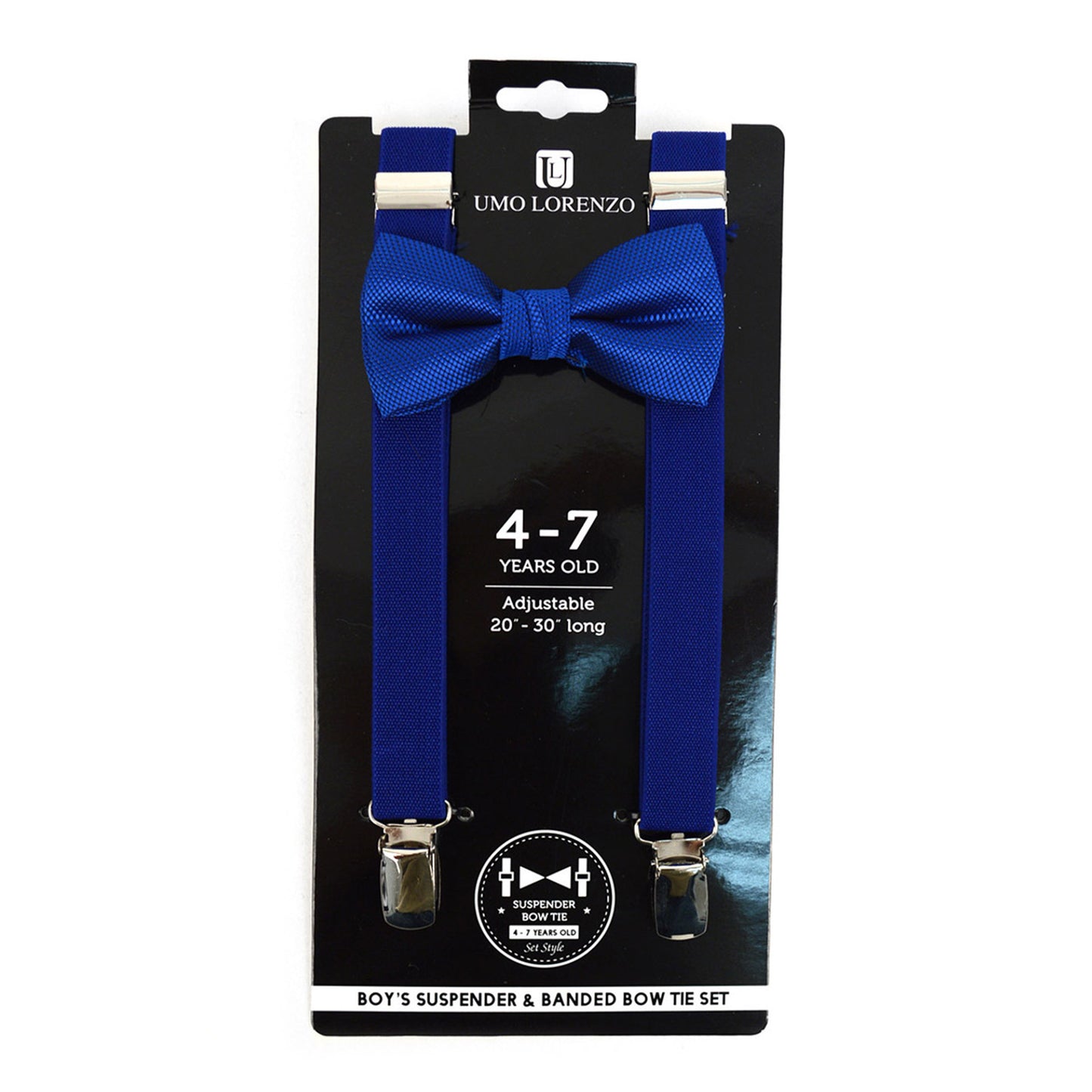 BOY'S 4-7 YEARS OLD CLIP-ON SUSPENDERS & BOW TIE SET 47-6308 (4PC)