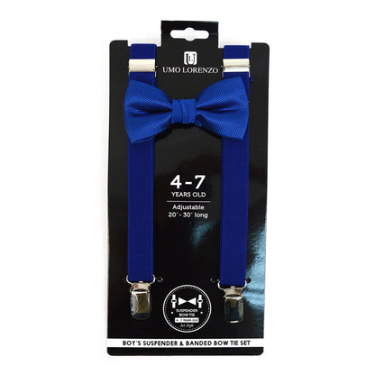 BOY'S 4-7 YEARS OLD CLIP-ON SUSPENDERS & BOW TIE SET 47-6308 (4PC)