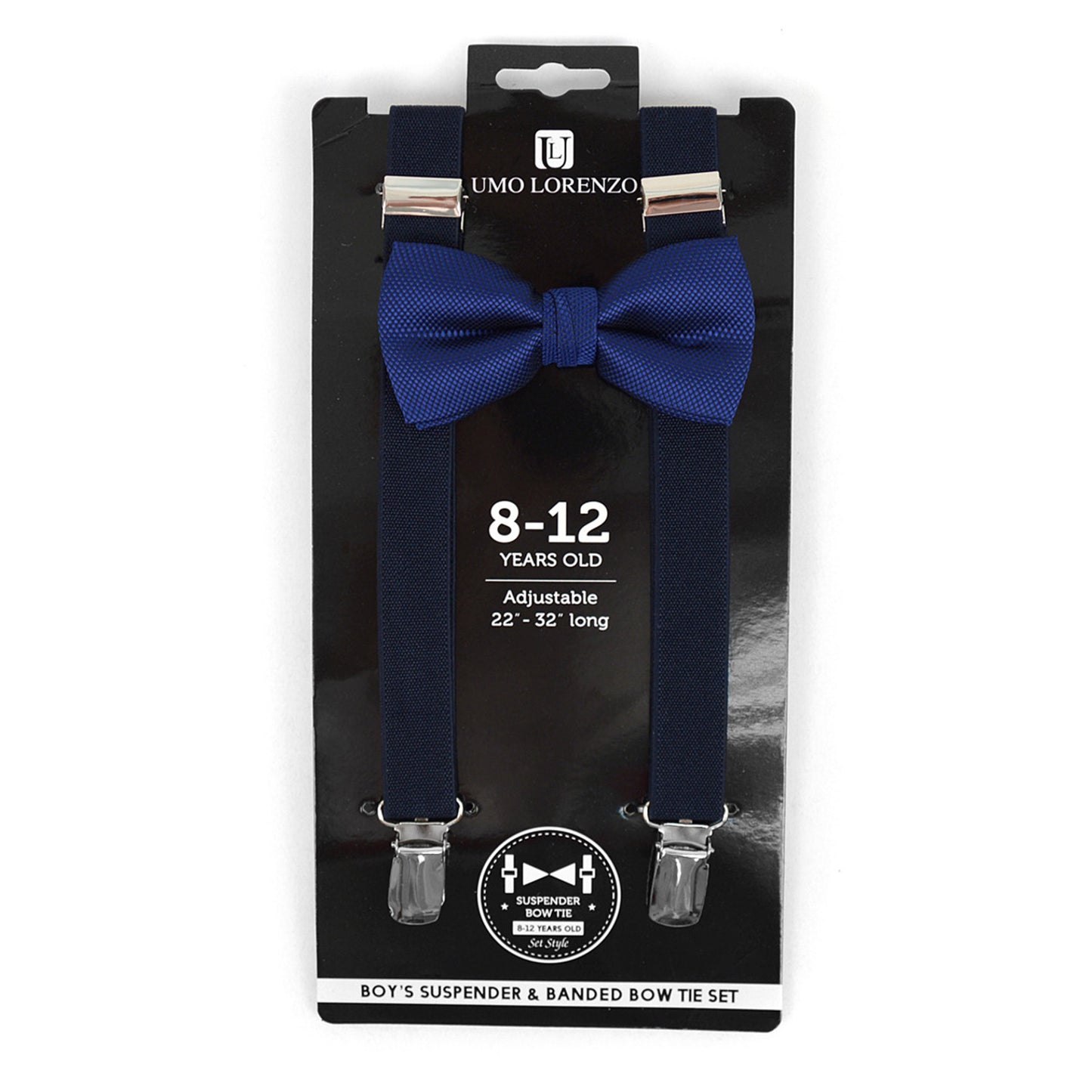 BOY'S 8-12 YEARS OLD CLIP-ON SUSPENDERS & BOW TIE SET 812-6308 (4PC)