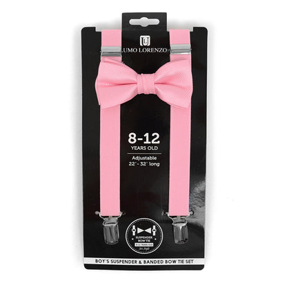 BOY'S 8-12 YEARS OLD CLIP-ON SUSPENDERS & BOW TIE SET 812-6308 (4PC)