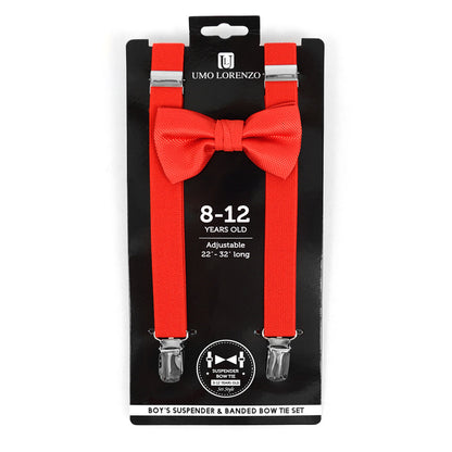 BOY'S 8-12 YEARS OLD CLIP-ON SUSPENDERS & BOW TIE SET 812-6308 (4PC)