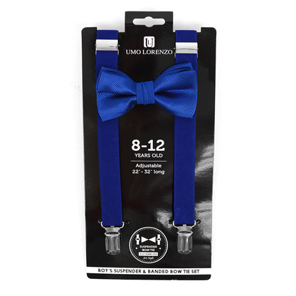 BOY'S 8-12 YEARS OLD CLIP-ON SUSPENDERS & BOW TIE SET 812-6308 (4PC)