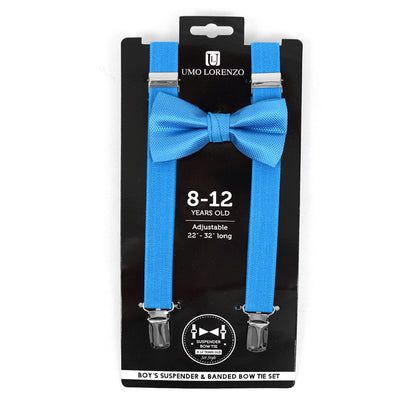 BOY'S 8-12 YEARS OLD CLIP-ON SUSPENDERS & BOW TIE SET 812-6308 (4PC)