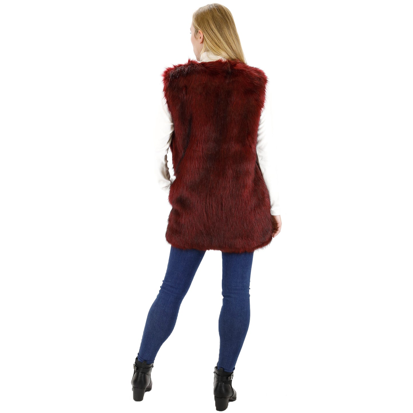 FAUX FUR VEST P3736(4PC)