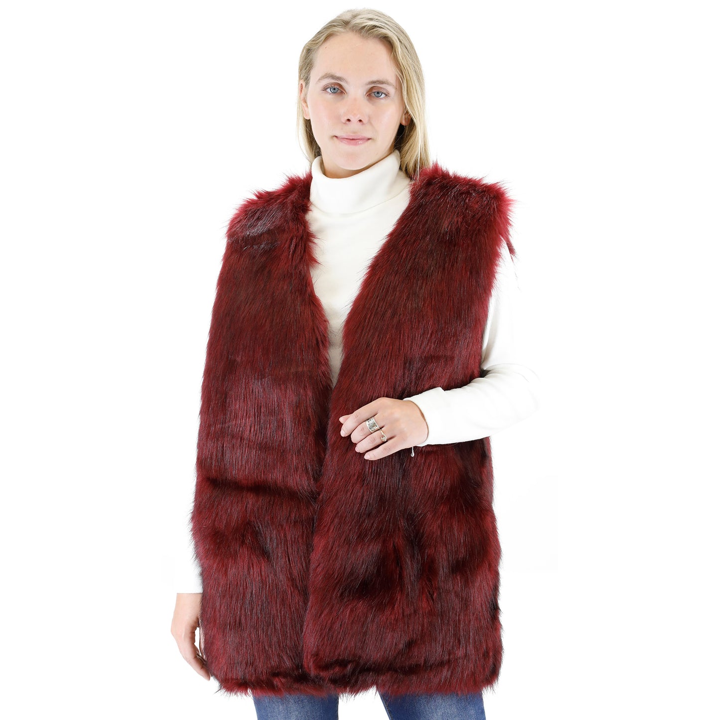 FAUX FUR VEST P3736(4PC)