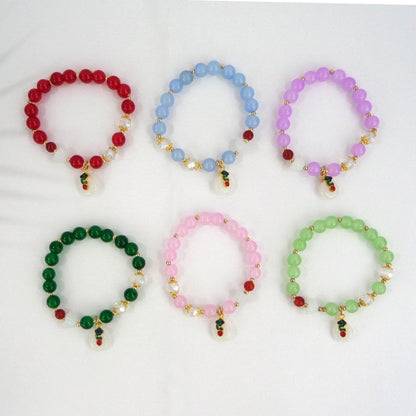 NATURAL STONE CHARM BRACELET 3720-5 (12PC)