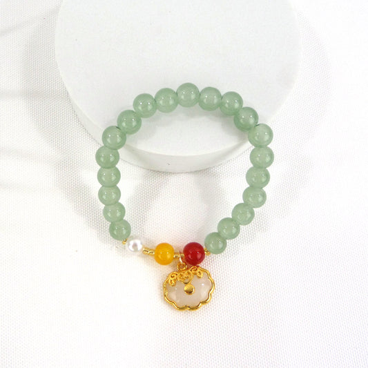 NATURAL JADE CHARM BRACELET 3909-2 (12PC)