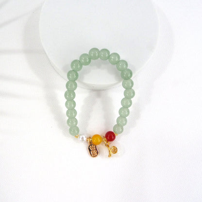 NATURAL JADE CHARM BRACELET 3909-2 (12PC)