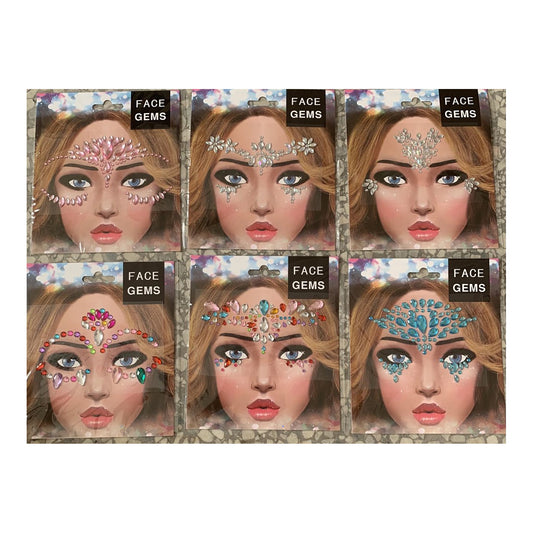 MULTI COLOR FACE GEMS STICKER CM824-7A (12PC)