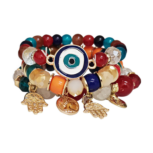 HAMSA N EVIL EYE CHARM BALL BRACELET 2521-54 (12PC)