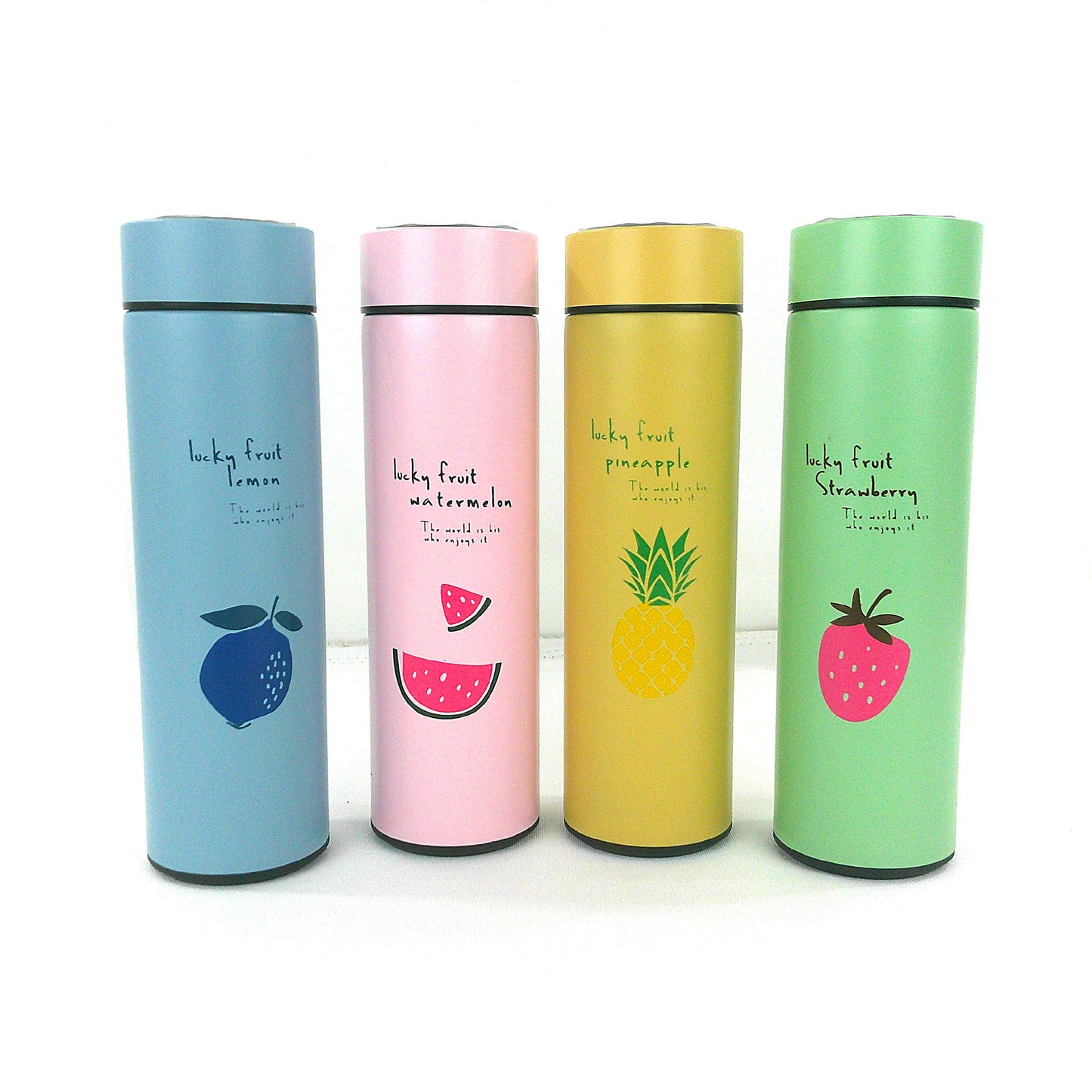 LED TEMPERATURE DISPLAY FRUITS CARTOON TUMBLER 3803-4 (4PC)