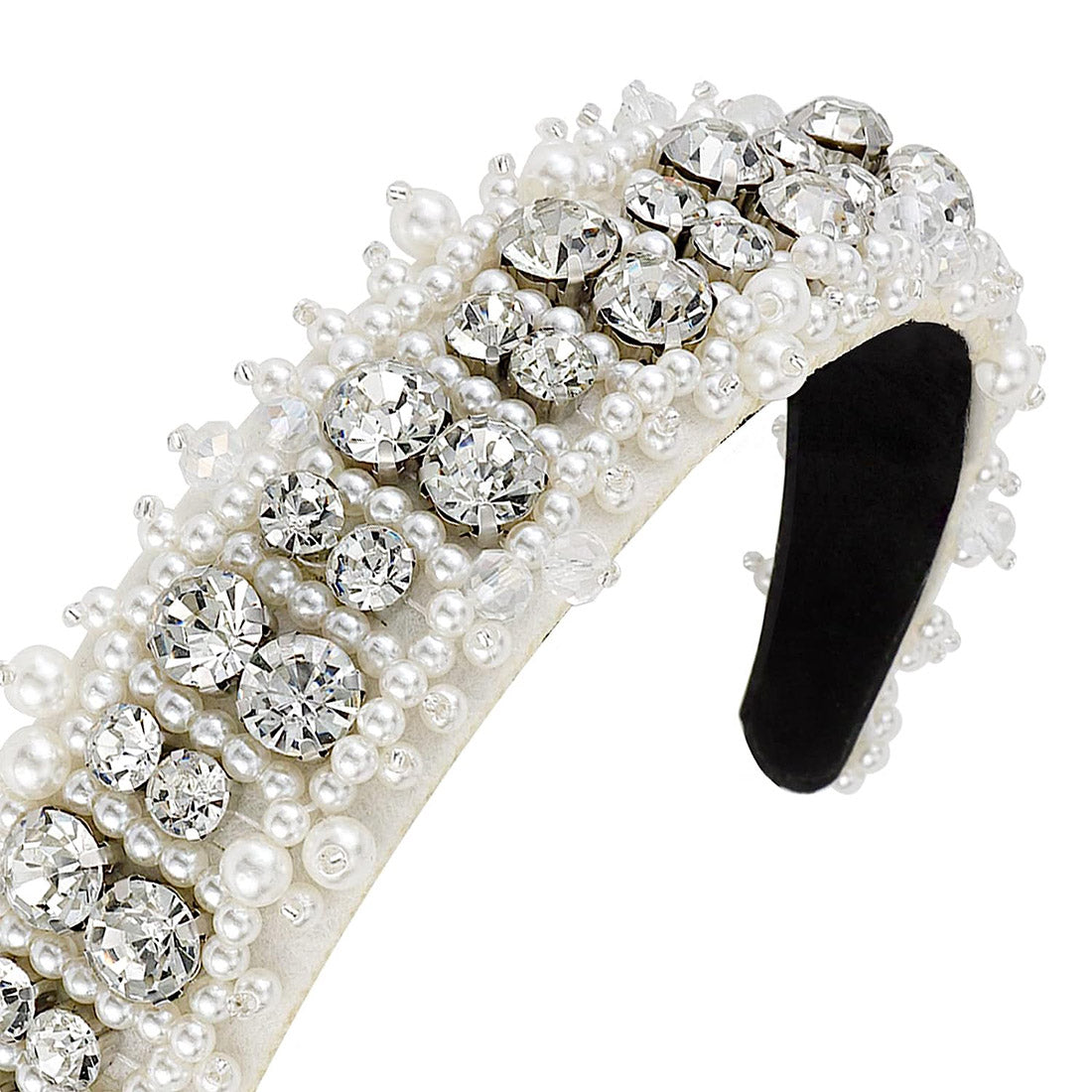 PEARL CRYSTAL DECOR HEADBAND HB1012-6 (12PC)