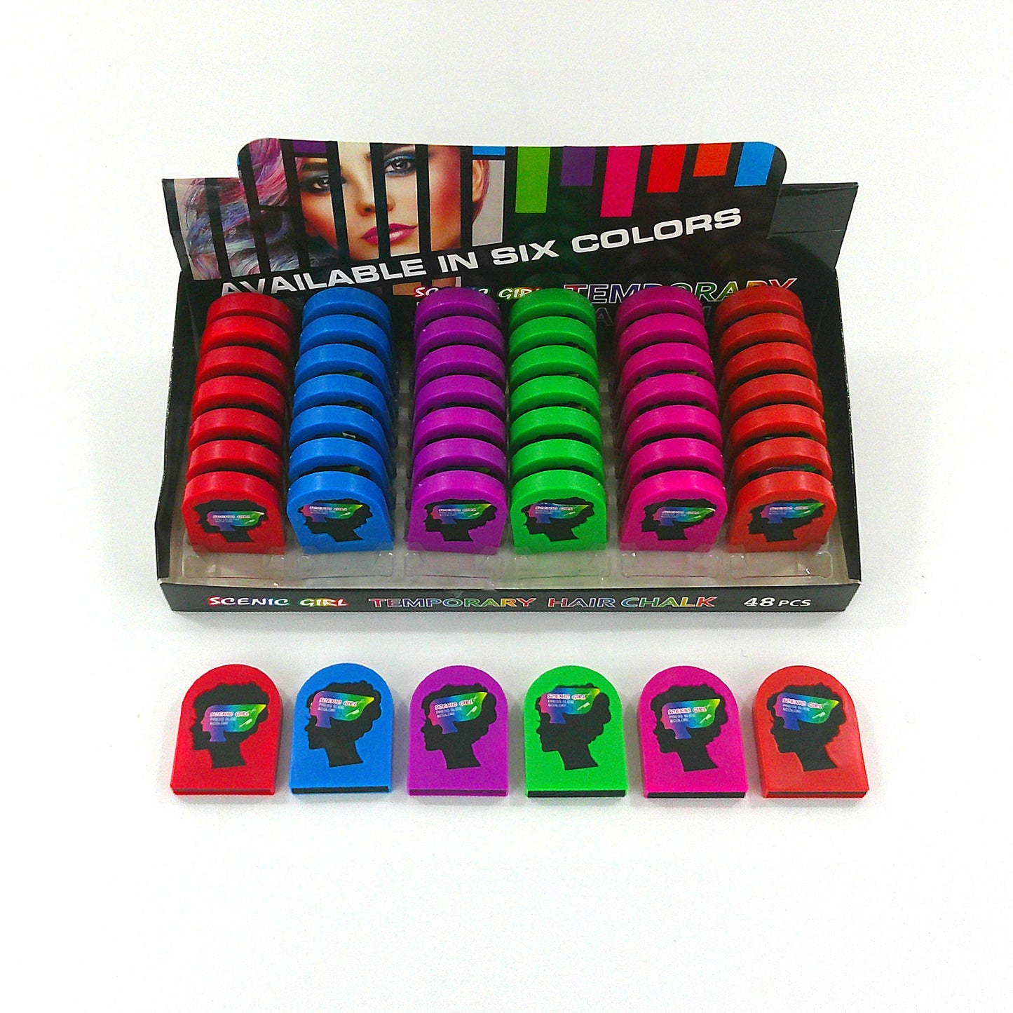 TEMPORARY HAIR COLOR CHALK DM4127-4 (48PC)