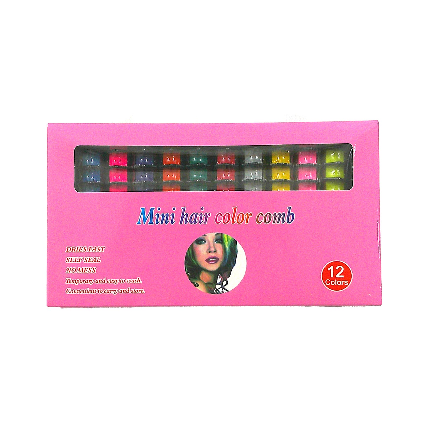 TEMPORARY HAIR COLOR CHALK COMB DM4127-5 (12PC)