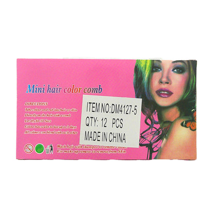 TEMPORARY HAIR COLOR CHALK COMB DM4127-5 (12PC)