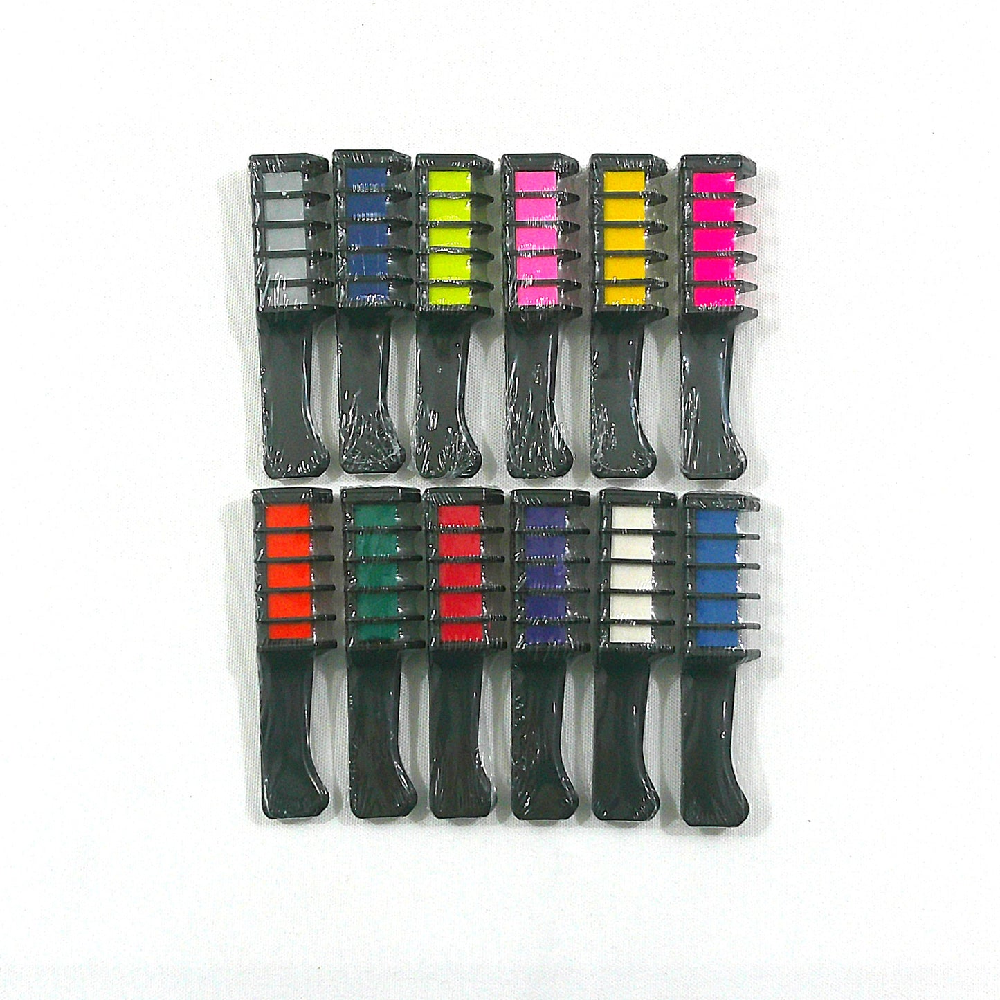 TEMPORARY HAIR COLOR CHALK COMB DM4127-5 (12PC)