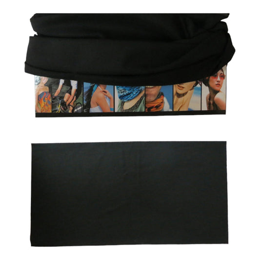 BLACK SOLID GAITER SCARF 003 (12PC)