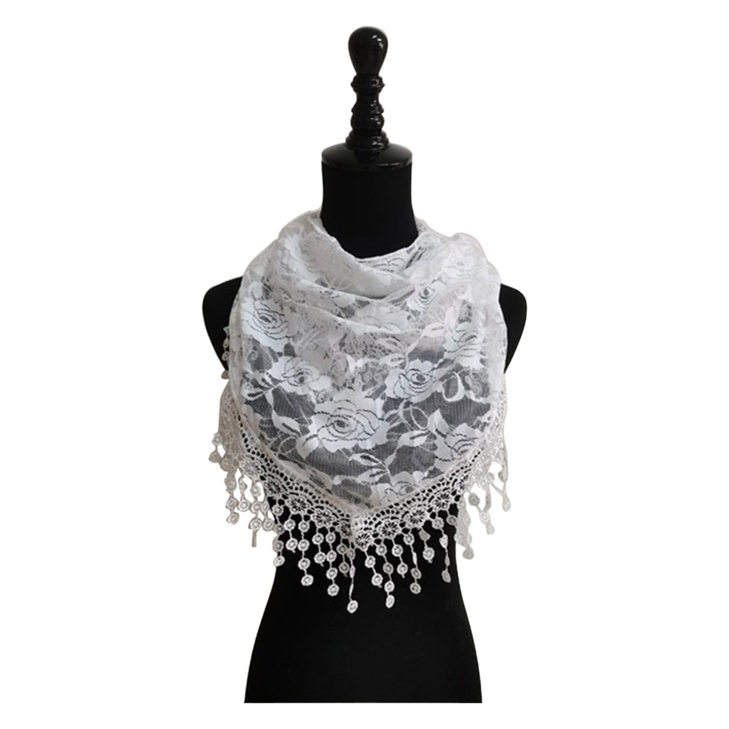 ROSE PATTERN LACE SCARVES 200629 (12PC)