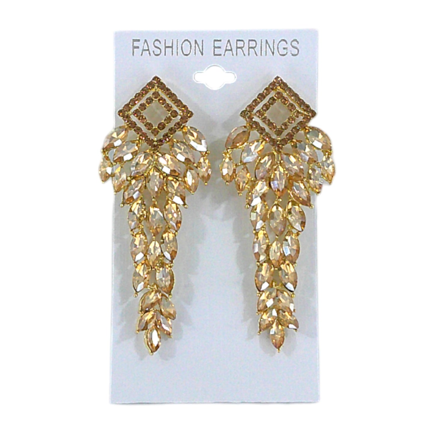 CRYSTAL SQUARE DROP BRIDAL EARRING 4312-26 (12PC)