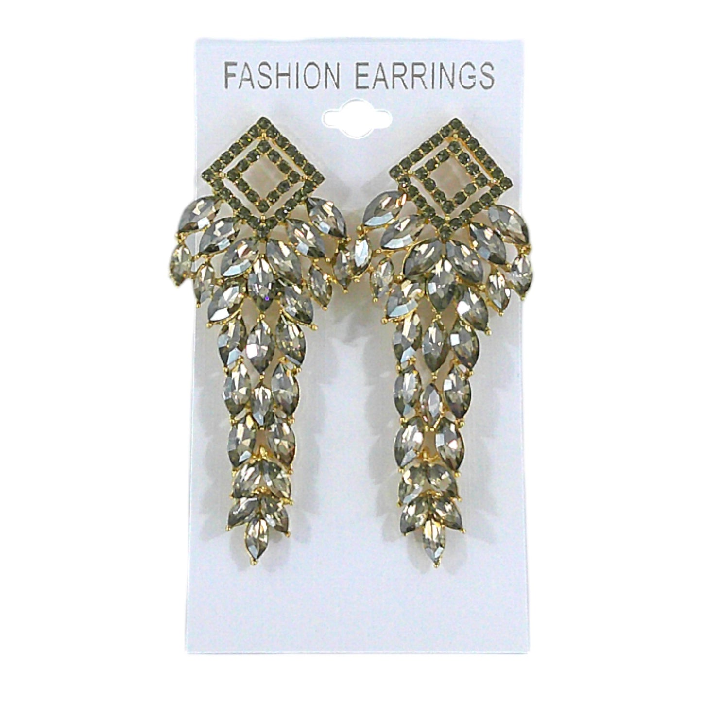 CRYSTAL SQUARE DROP BRIDAL EARRING 4312-26 (12PC)