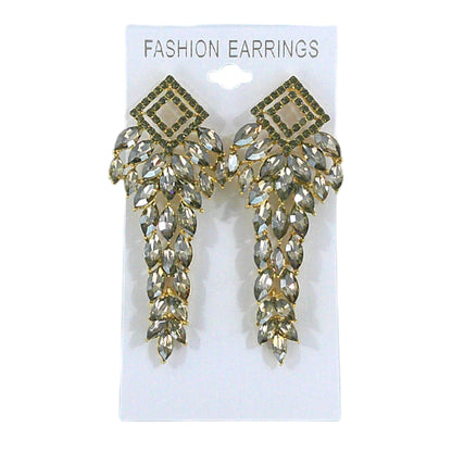 CRYSTAL SQUARE DROP BRIDAL EARRING 4312-26 (12PC)