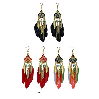 FEATHER EARRING 2826-65 (12PC)