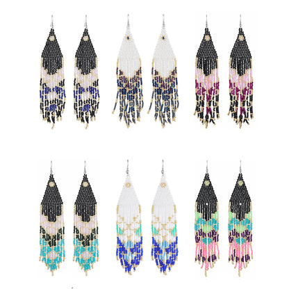 FRINGE BEAD EARRING 2829-35 (12PC)