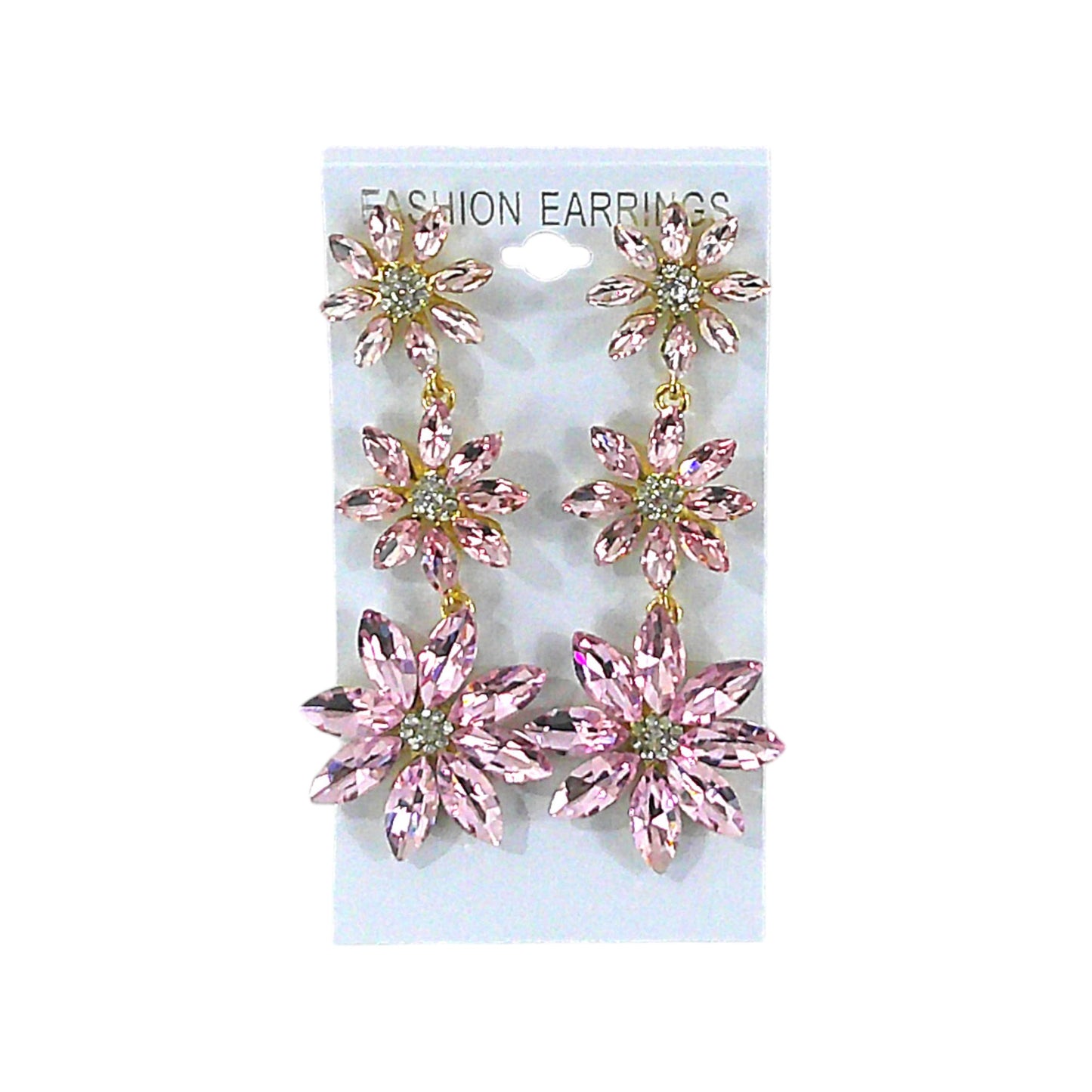 CRYSTAL FLOWER DROP BRIDAL EARRING 4312-10 (12PC)