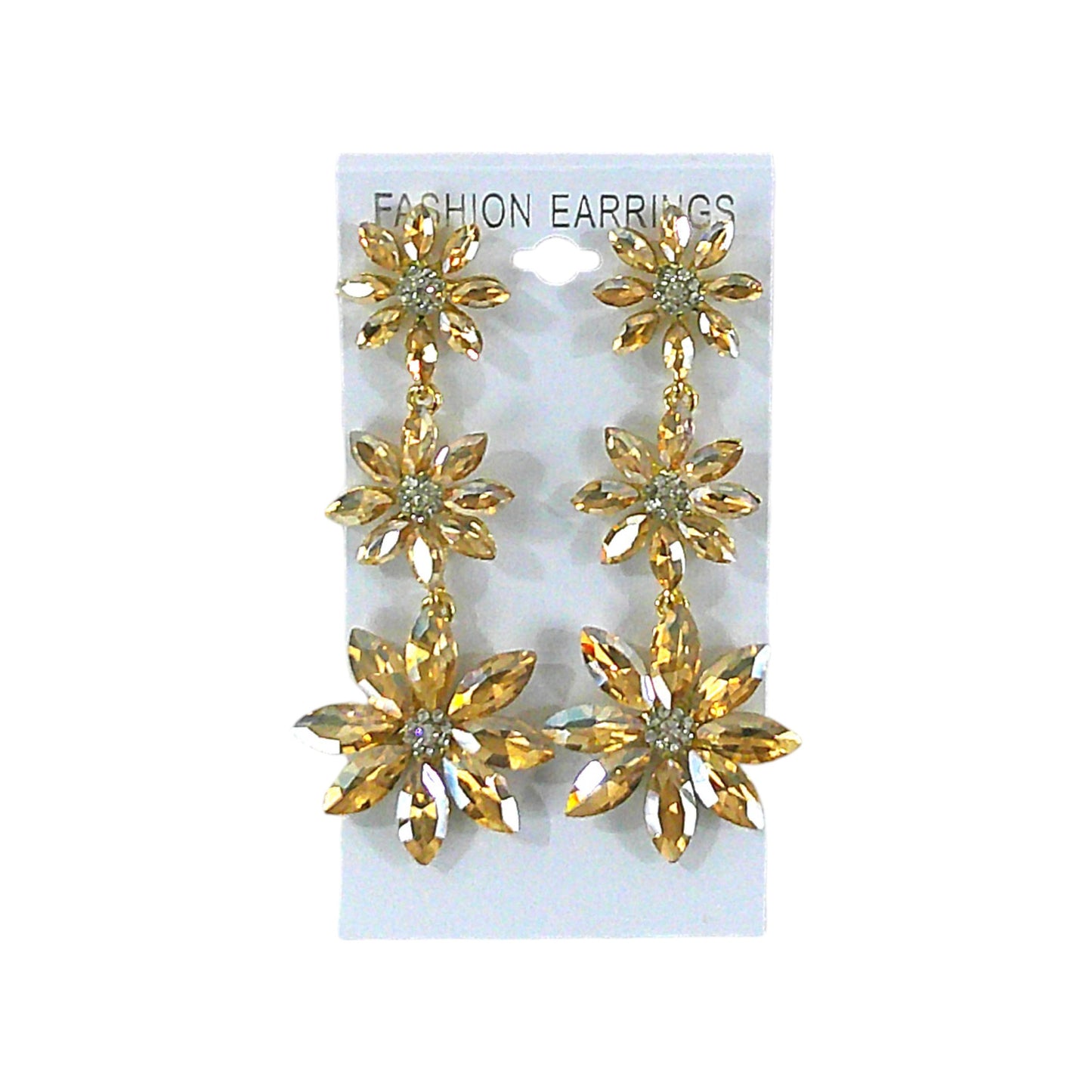 CRYSTAL FLOWER DROP BRIDAL EARRING 4312-10 (12PC)