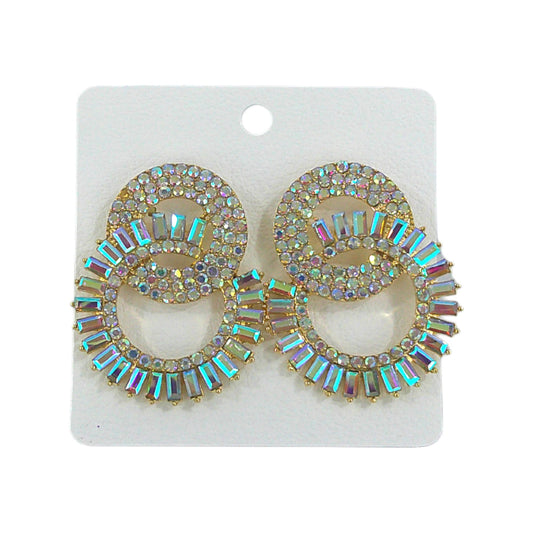 RHINESTONE CIRCLE BRIDAL EARRING 4312-17 (12PC)