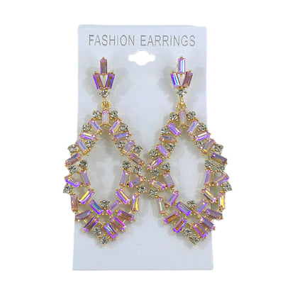 CRYSTAL OVAL DROP BRIDAL EARRING 4312-20 (12PC)