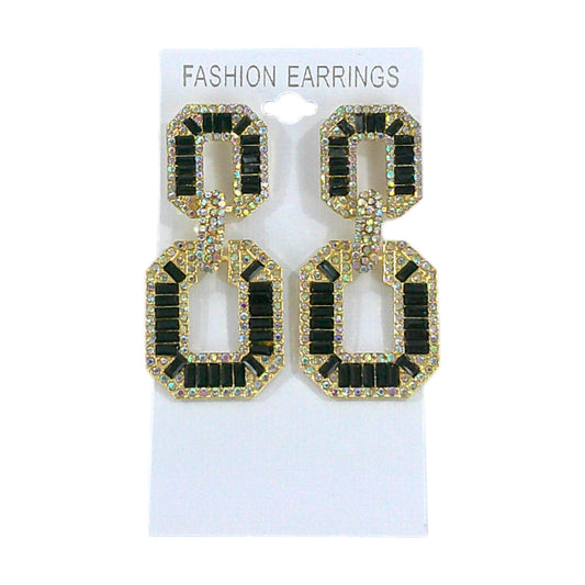 CRYSTAL SQUARE DROP BRIDAL EARRING 4312-25 (12PC)