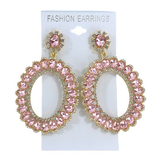 CRYSTAL OVAL DROP BRIDAL EARRING 4312-31 (12PC)