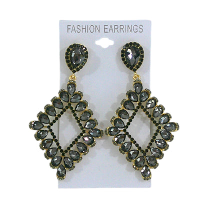 CRYSTAL RHOMBUS DROP BRIDAL EARRING 4312-33 (12PC)